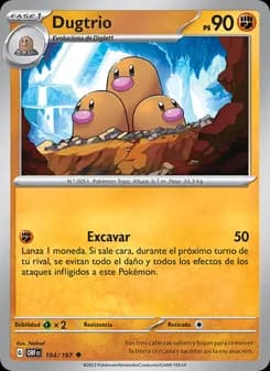 Dugtrio card in Spanish