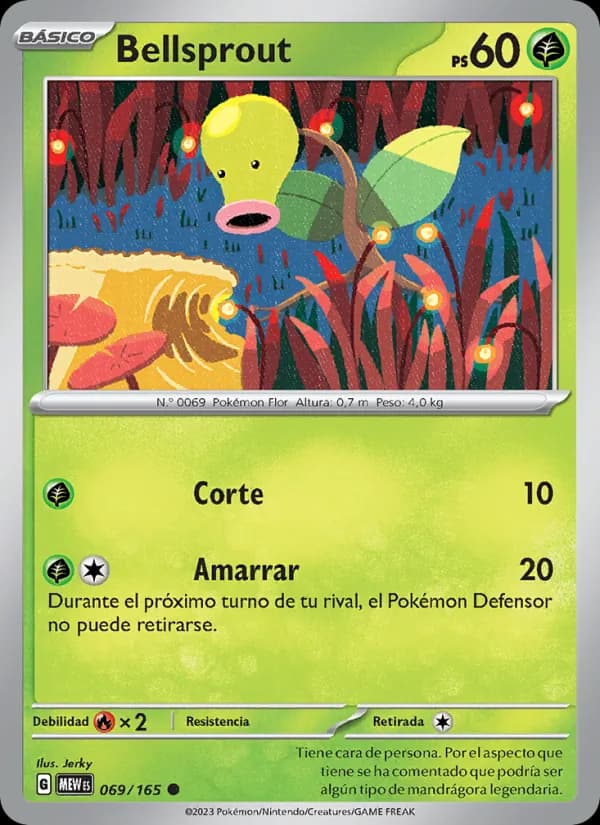 Bellsprout card in Spanish