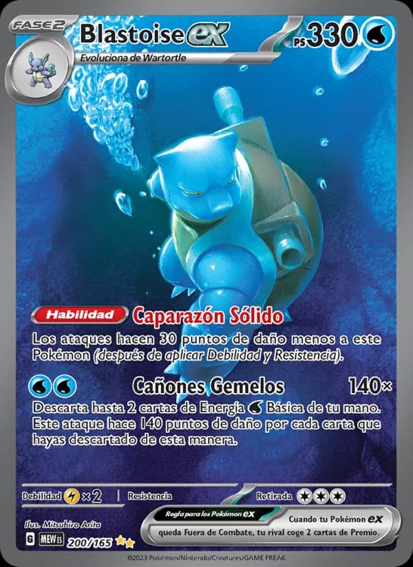 Blastoise ex card in Spanish