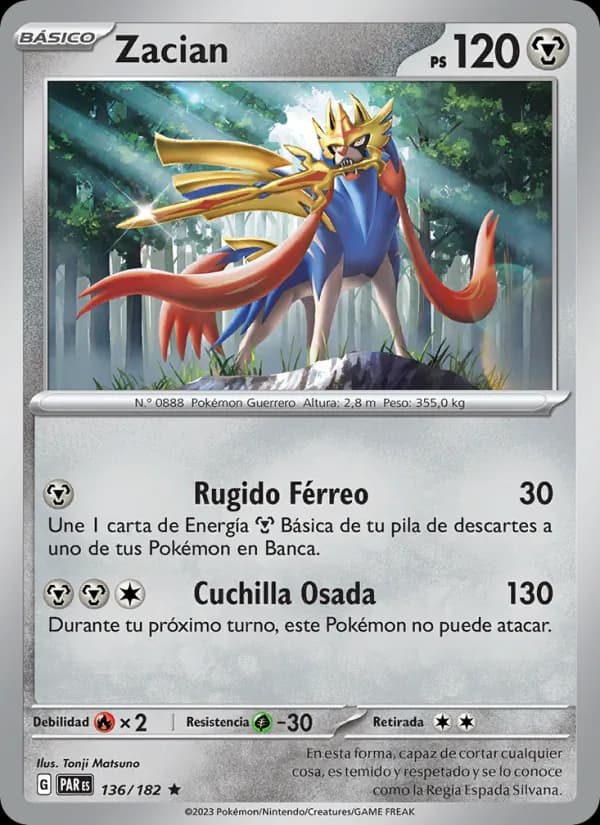Zacian card in Spanish