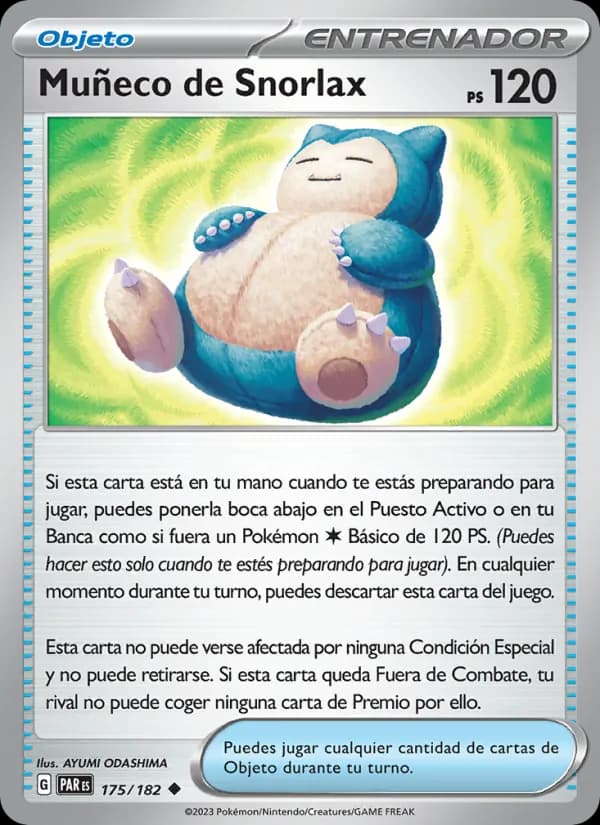Muñeco de Snorlax card in Spanish