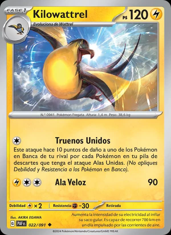Kilowattrel card in Spanish