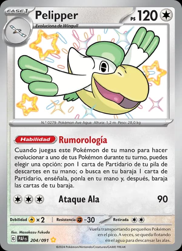 Pelipper card in Spanish