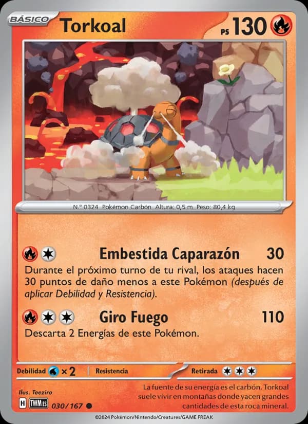 Torkoal card in Spanish