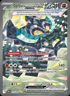 Ogerpon Máscara Cimiento ex card in Spanish