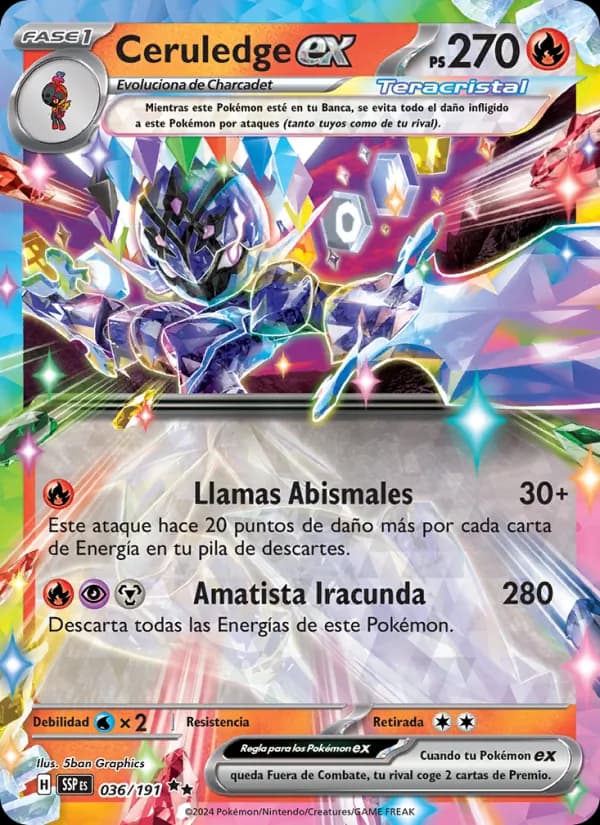 Ceruledge ex card in Spanish