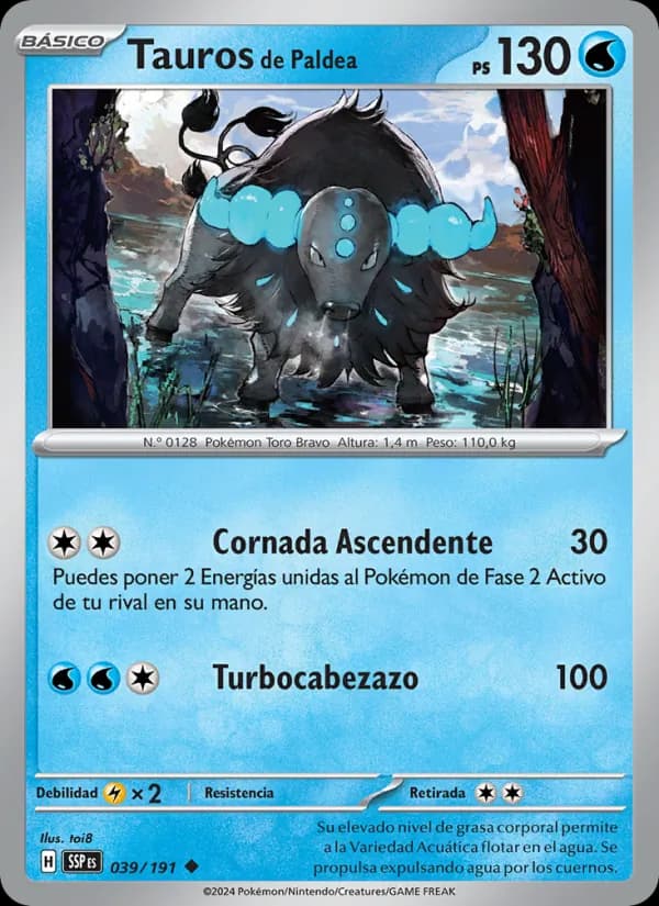 Tauros de Paldea card in Spanish