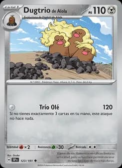 Dugtrio de Alola card in Spanish