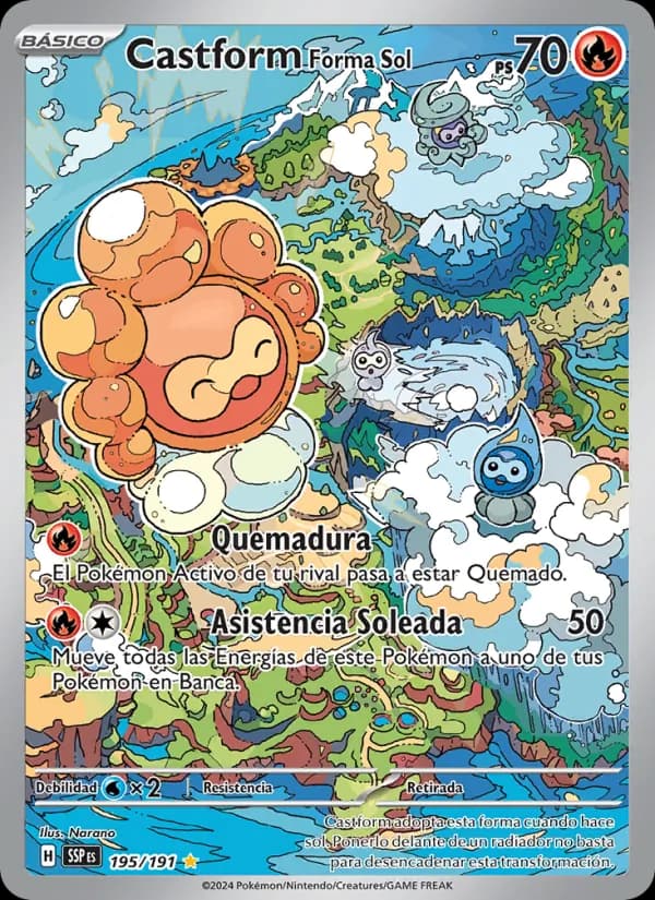 Castform Forma Sol card in Spanish