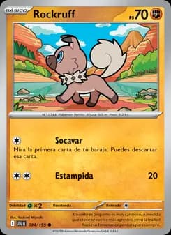 Rockruff card in Spanish