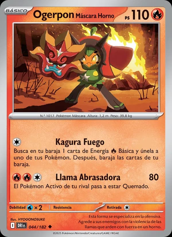Ogerpon Máscara Horno card in Spanish