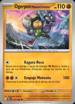 Ogerpon Máscara Cimiento card in Spanish