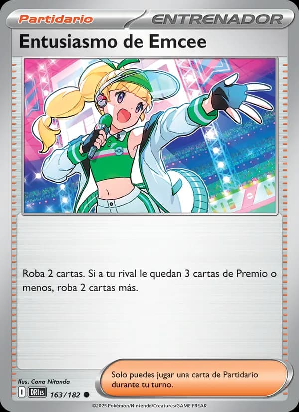 Entusiasmo de Emcee card in Spanish