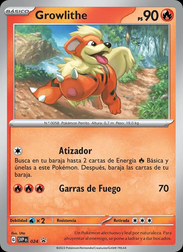 Growlithe card in Spanish