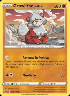 Growlithe de Hisui card in Spanish