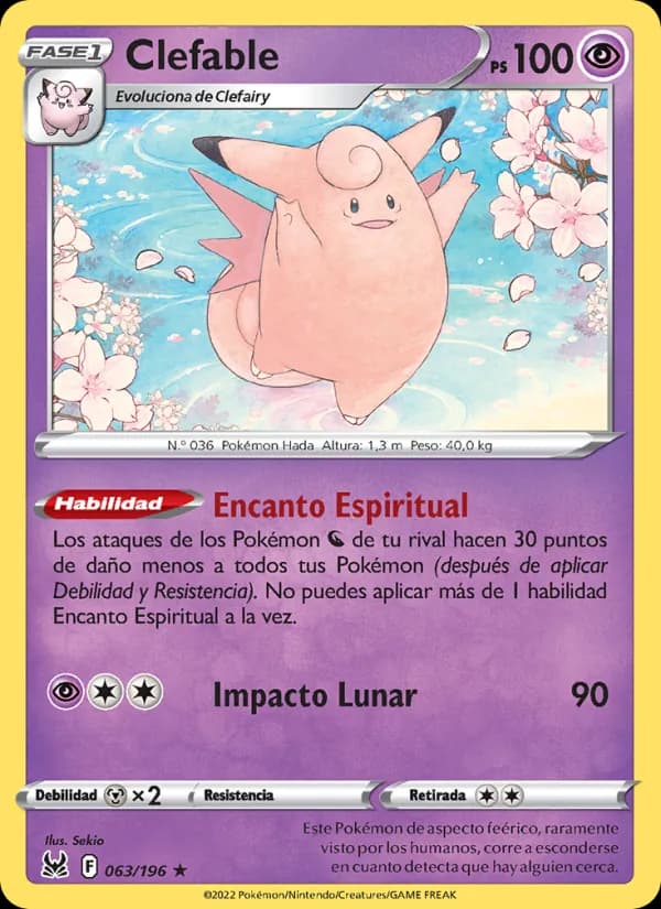 Clefable card in Spanish