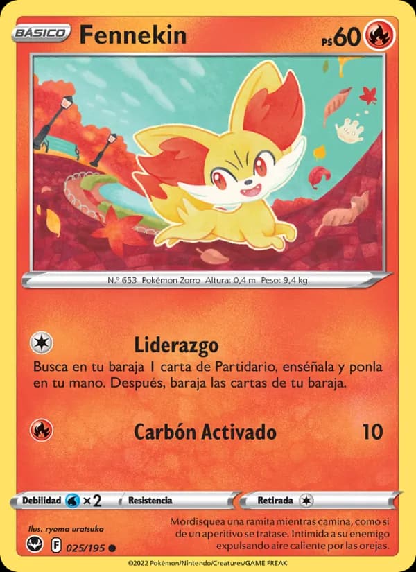 Fennekin card in Spanish