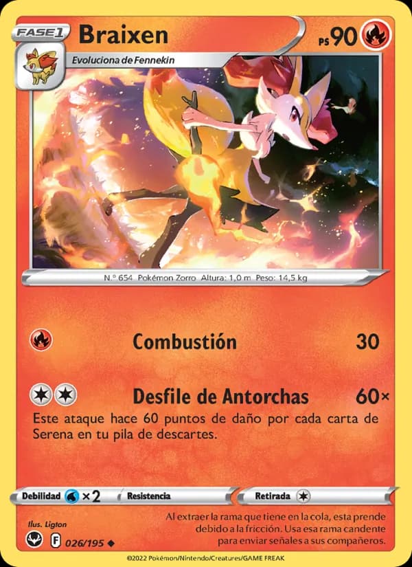 Braixen card in Spanish