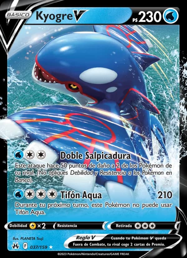 Kyogre V card in Spanish