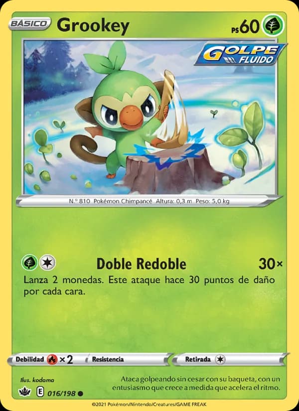 Grookey card in Spanish