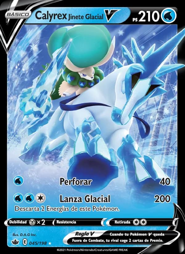 Calyrex Jinete Glacial V card in Spanish