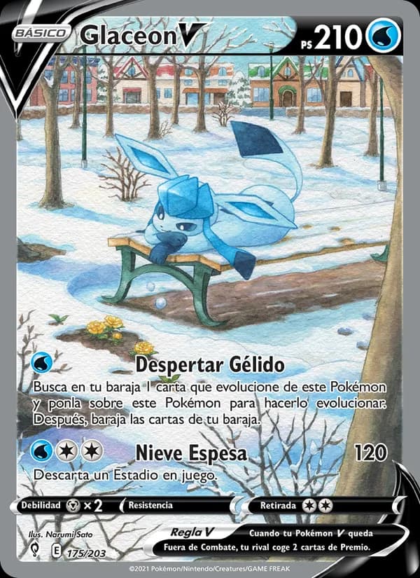 Glaceon V card in Spanish