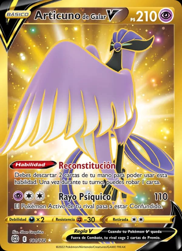 Articuno de Galar V card in Spanish