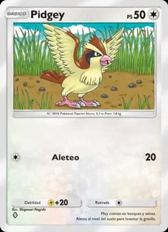 Pidgey card in Spanish