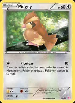 Pidgey card in Spanish