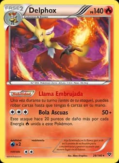 Delphox card in Spanish