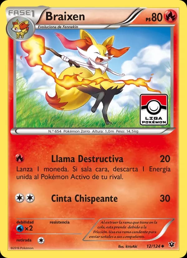 Braixen card in Spanish