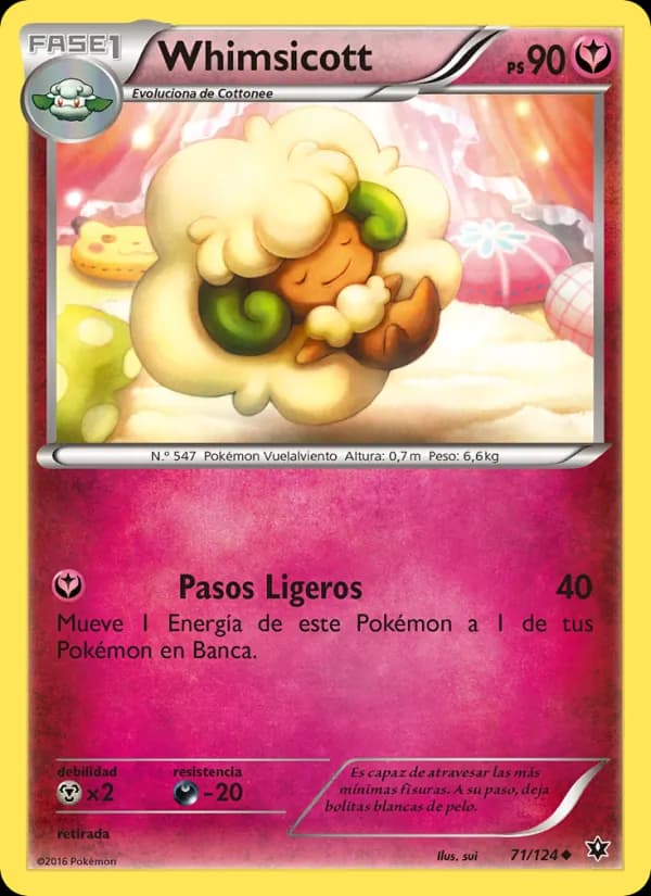 Whimsicott card in Spanish