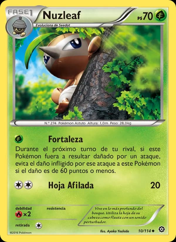 Nuzleaf card in Spanish