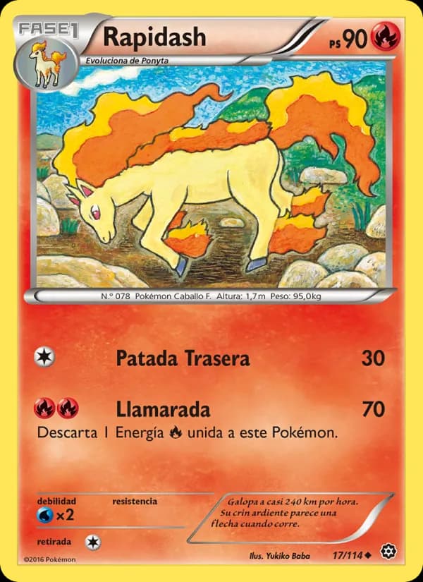 Rapidash card in Spanish
