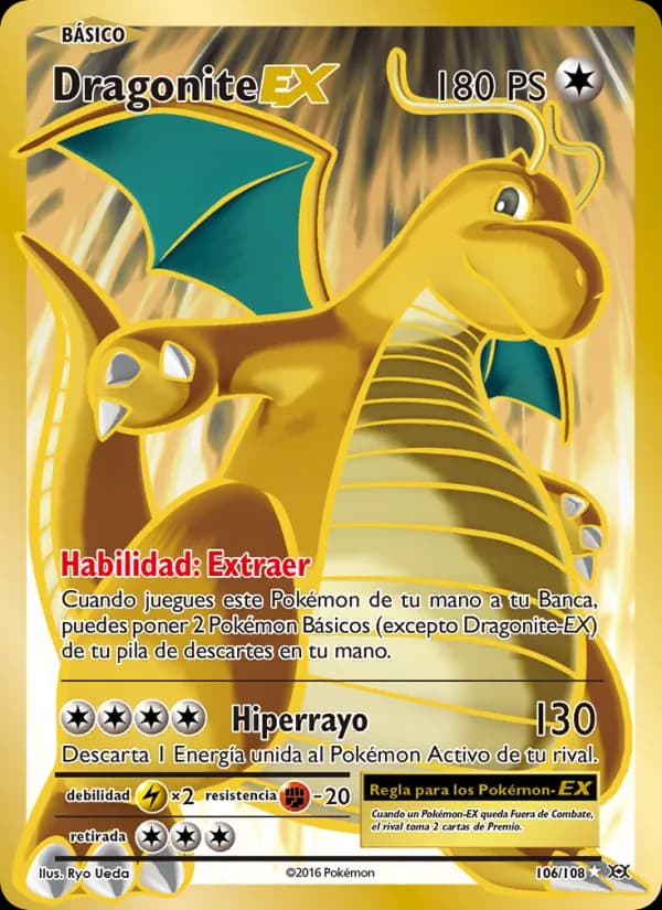 Dragonite EX card in Spanish