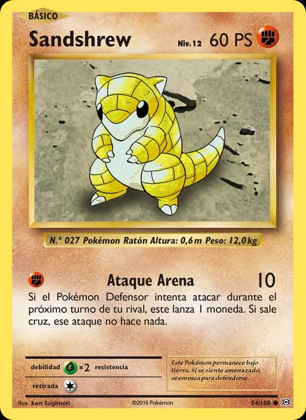 Sandshrew card in Spanish