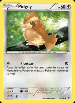 Pidgey card in Spanish