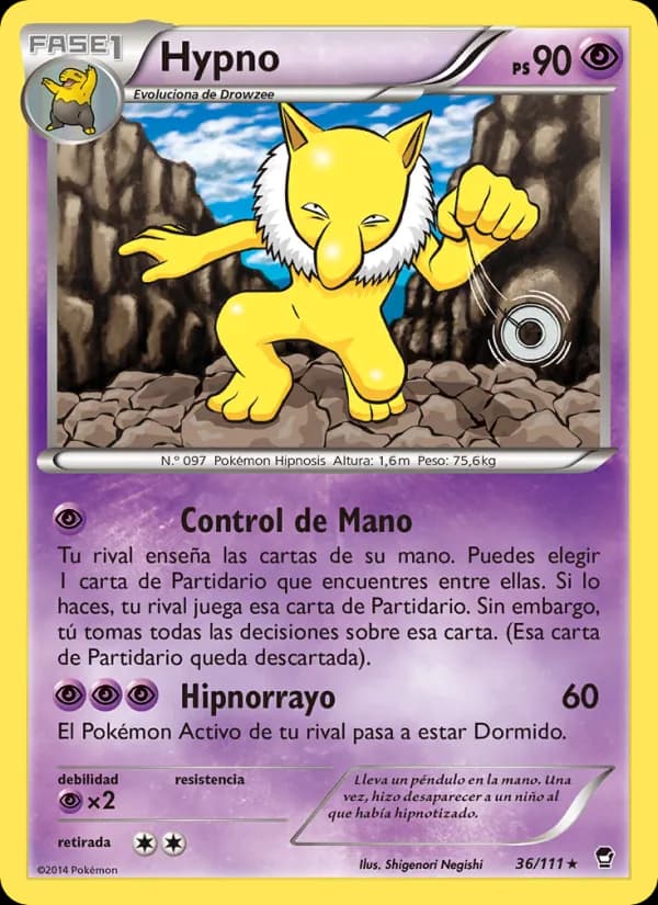 Hypno card in Spanish