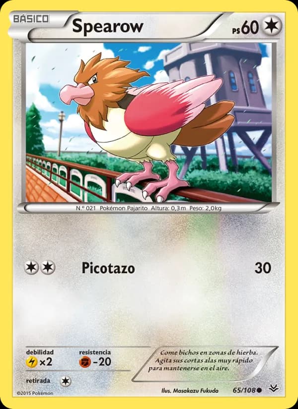 Spearow card in Spanish