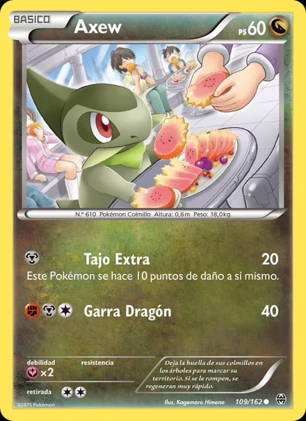 Axew card in Spanish