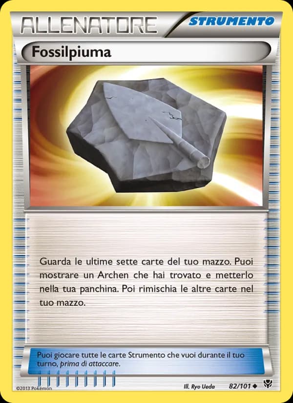 Fossilpiuma card in Italian