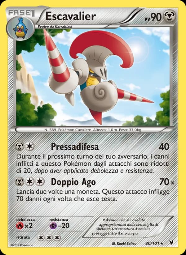 Escavalier card in Italian