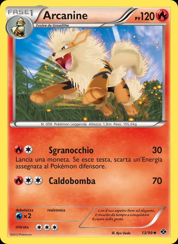 Arcanine card in Italian
