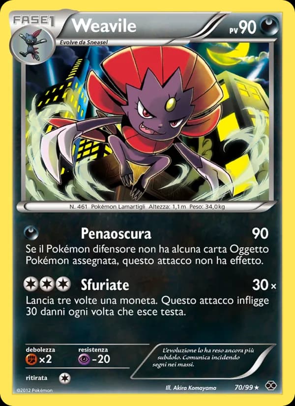 Weavile card in Italian