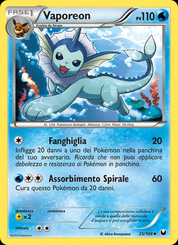Vaporeon card in Italian