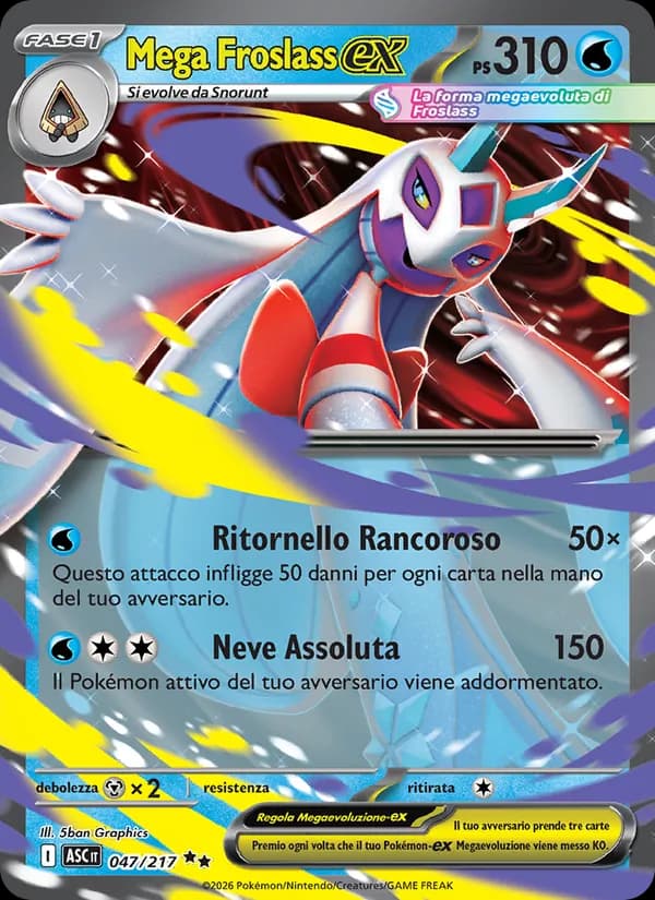 Mega Froslass-ex card in Italian