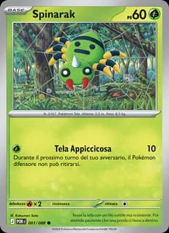 Spinarak card in Italian