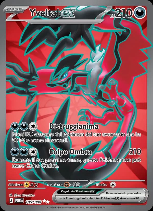 Yveltal-ex card in Italian
