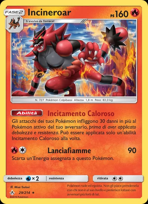 Incineroar card in Italian