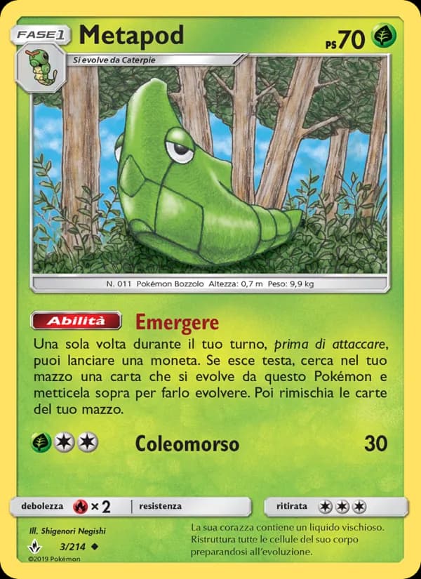 Metapod card in Italian